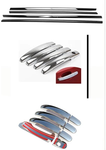 Opel Astra H Hb Set Krom Cam Çıtası 4 Parça 2004 -2010 ve Kapı Kolu 4 Kapı Paslanmaz Çelik fiyatları