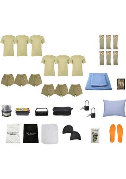 6'lı Temel Asker Seti, Acemi / Bedelli Yazlık Askeri Malzeme Paketi