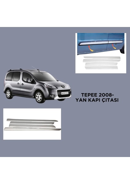 Peugeot Partner Tepee Krom Yan Kapı Çıtası 4 Kapı 2008 Üzeri P.çelik
