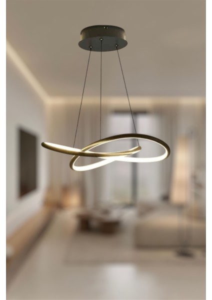 Modern Siyah Karçiçeği Model 3 Renk (Beyaz / Sarı / Günışığı) LED Avize