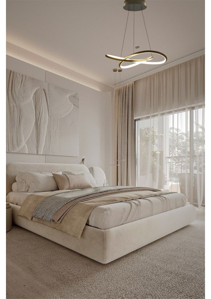 Modern Siyah Karçiçeği Model 3 Renk (Beyaz / Sarı / Günışığı) LED Avize