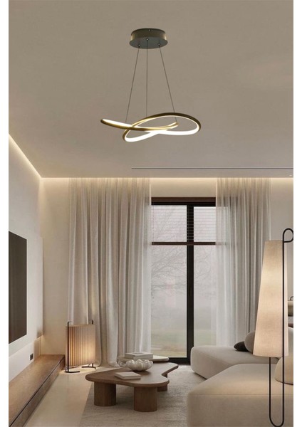 Modern Siyah Karçiçeği Model 3 Renk (Beyaz / Sarı / Günışığı) LED Avize