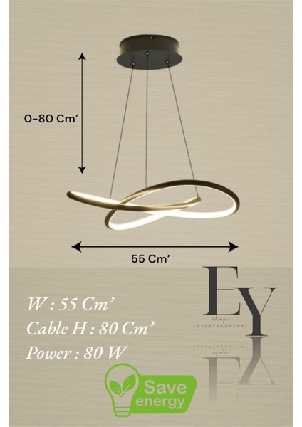 Modern Siyah Karçiçeği Model 3 Renk (Beyaz / Sarı / Günışığı) LED Avize