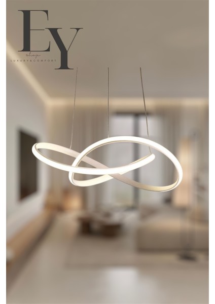 Modern Beyaz Karçiçeği Model 3 Renk (Beyaz/Sarı/Günışığı) LED Avize