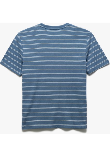 Bisiklet Yaka Pamuk Karışımlı Kısa Kollu Çizgili Tişört fiyatları