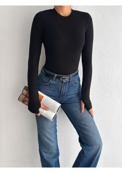 Modal Kumaş, Parmak Geçmeli, Basic Model, Bisiklet Yakalı Body