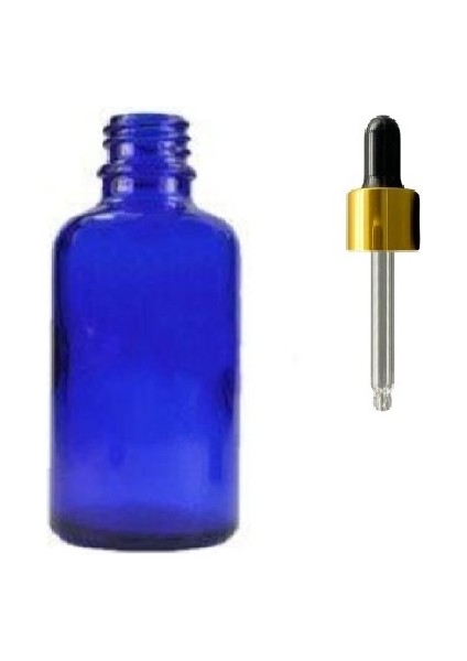 20 ml Mavi Cam Da mlalıklı Şişe, Sarı Kapak Siyah Emzik, 12 Adet
