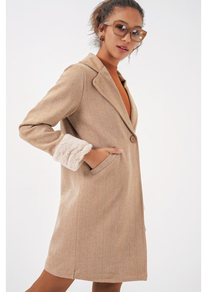 9085 Kaşe Kaban - Bej modelleri