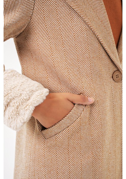 9085 Kaşe Kaban - Bej indirimleri