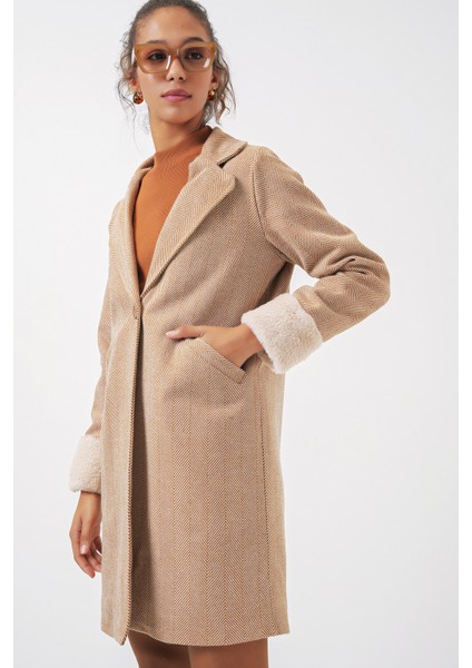 9085 Kaşe Kaban - Bej fırsatları