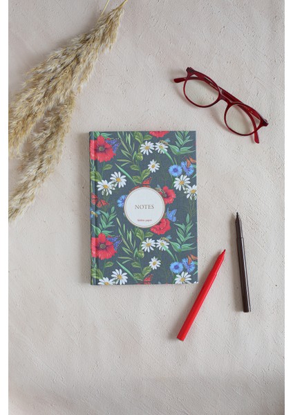 Bahar Desenli Bez Ciltli Defter - 5
