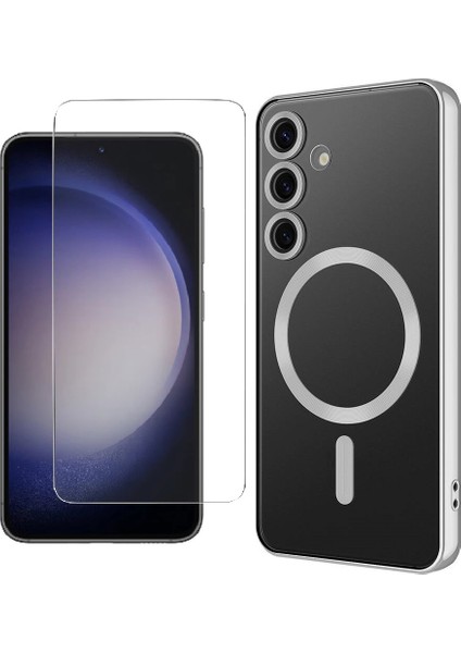 Samsung Galaxy S24 Plus Kılıf Kamera Korumalı Magsafe Wireless Şarj Özellikli Zore Demre Kapak + Nano Ekran Koruyucu