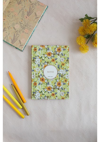 Günebakan Desenli Bez Ciltli Defter - 4