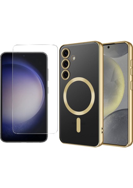 Samsung Galaxy S24 Plus Kılıf Kamera Korumalı Magsafe Wireless Şarj Özellikli Zore Demre Kapak + Nano Ekran Koruyucu
