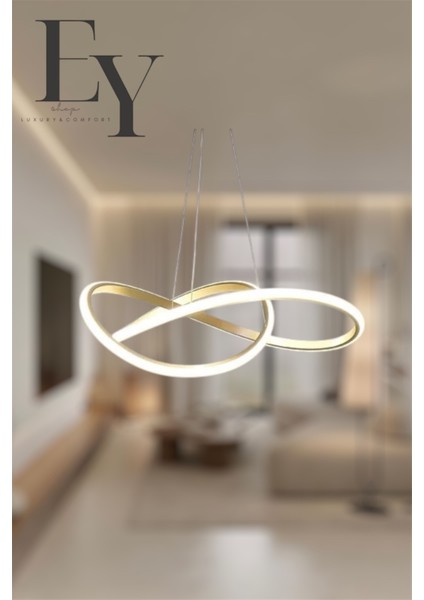 Modern Gold Karçiçeği Model Tek Renk (Beyaz / Sarı / Günışığı) LED Avize