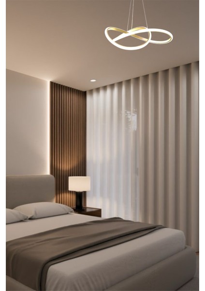 Modern Gold Karçiçeği Model Tek Renk (Beyaz / Sarı / Günışığı) LED Avize