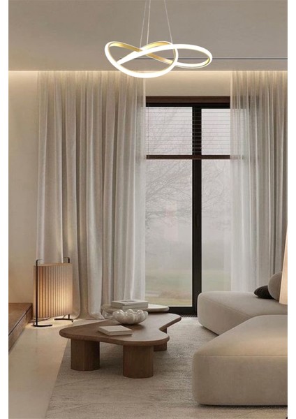 Modern Gold Karçiçeği Model Tek Renk (Beyaz / Sarı / Günışığı) LED Avize