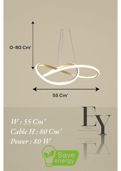 Modern Gold Karçiçeği Model Tek Renk (Beyaz / Sarı / Günışığı) LED Avize