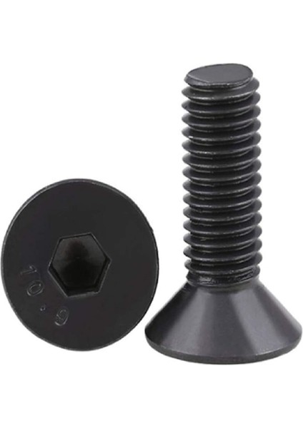 Havşa Başlı İmbus Civata 10.9 Kalite Paslanmaz Çelik Siyah Dın 7991 M6 x 40 mm 20 Adet