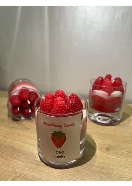 Cam Bardakta Çilekli Soya Mumu