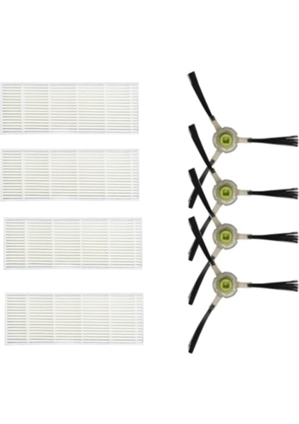 M210 M210S M210B M213 Elektrikli Süpürge Aksesuarları Için 8 Adet Yedek Parça Hepa Filtre Yan Fırça (Yurt Dışından)