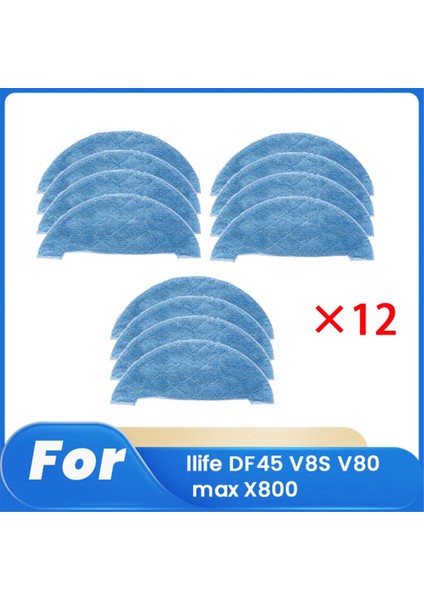 DF45 V8S V80MAX X800 Robot Süpürge Parçaları Değişimi Için 12 Adet Bez (Yurt Dışından)