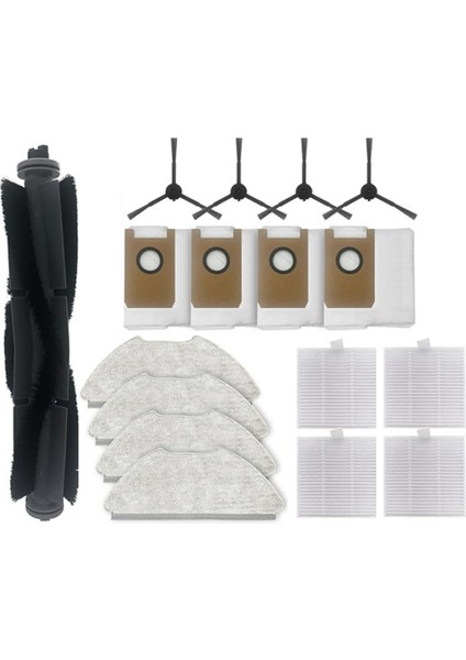 T20 Robot Süpürge Aksesuar Seti Ana Yan Fırça Filtre Paspas Bezi Toz Torbası Yedek Parçalar (Yurt Dışından)