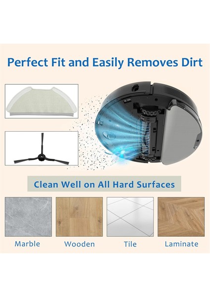 T20+ Robot Süpürge Ana Yan Fırça Hepa Filtre Paspas Bezi Toz Torbaları Yedek Aksesuar Seti (Yurt Dışından) modelleri