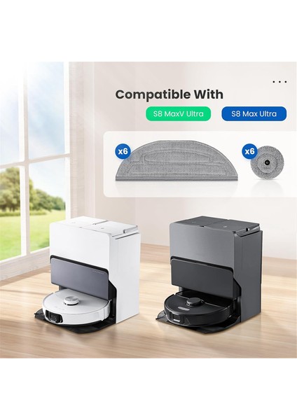 S8 Maxv Ultra / Max Robot Süpürge Bezi Yedekleri Için Mop Pedleri (Yurt Dışından) indirimleri