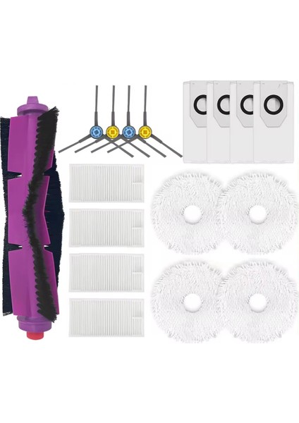 V12 / J12 Ultra Roller Yan Fırça Hepa Filtre Paspas Bezi Toz Torbası Robot Süpürgeler Aksesuar Parçası (Yurt Dışından)