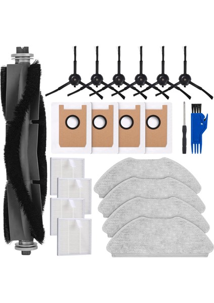 T20 Robot Süpürge Ana Yan Fırça Hepa Filtreler Paspas Bezi Toz Torbaları Yedek Parçaları (Yurt Dışından)