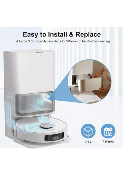 X30/X30 ULTRA/X40 Ultra /S30/S10/L10S Pro Robot Süpürge Için 16'lı Yedek Toz Torbası (Yurt Dışından)