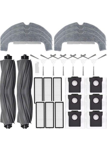 D10 Plus Gen 2/RLD32GD Robot Süpürge Için Aksesuar Seti Ana Yan Fırça Hepa Filtre Toz Torbası Paspas Bezi (Yurt Dışından)