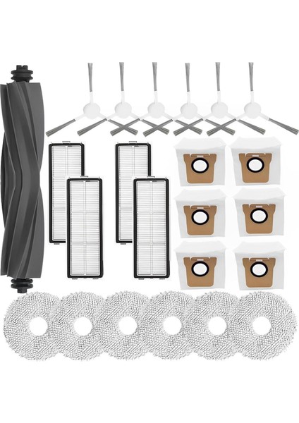 L10S Ultra/ L10S Ultra Robot Süpürge Yedek Parçaları Ana Yan Fırça Hepa Filtre Paspas Bezi Toz Torbaları (Yurt Dışından)