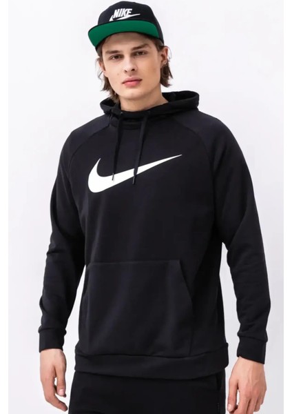Dri-Fit Pullover Training Hoodie Erkek Siyah Spor Sweatshrit