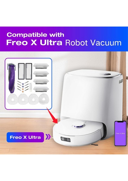 Freo x Ultra Robot Süpürge Aksesuarları Ana Yan Fırçalar Hepa Filtreler Paspas Pedleri Toz Torbaları (Yurt Dışından) modelleri