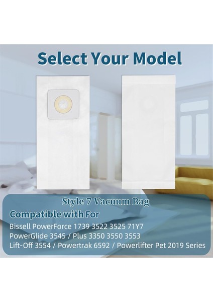 15 Adet Elektrikli Süpürge Torbası Stil 7 1739 3522 3525 3545 3550 3554 6592 Serisi Yedek Parça 32120 (Yurt Dışından) modelleri