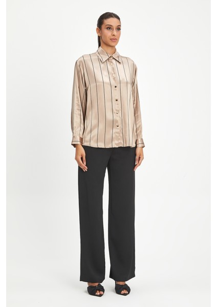 Kadın Çizgili Gömlek - Klasik Yaka ve Düğme Detaylı Modern Tasarım fiyatları