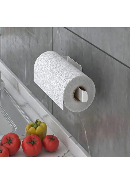 Duvar Tipi Kağıt Havluluk - Beyaz, Paslanmaz Metal, Şık ve Pratik Kağıt Havlu Askısı | Mutfak & Banyo Kullanımı fiyatları
