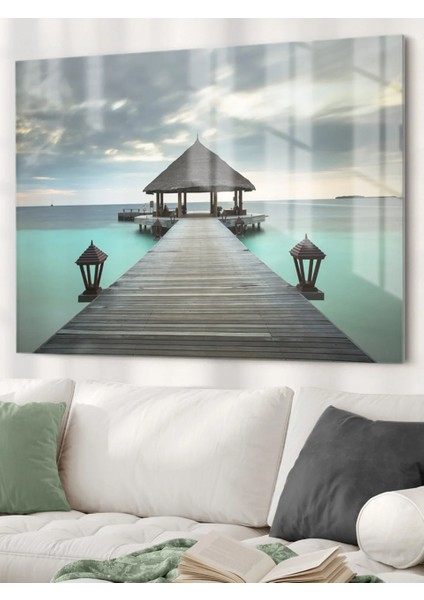 Okyanus ve Iskele | Manzara Temalı Cam Tablo | 50 x 70 cm fiyatları