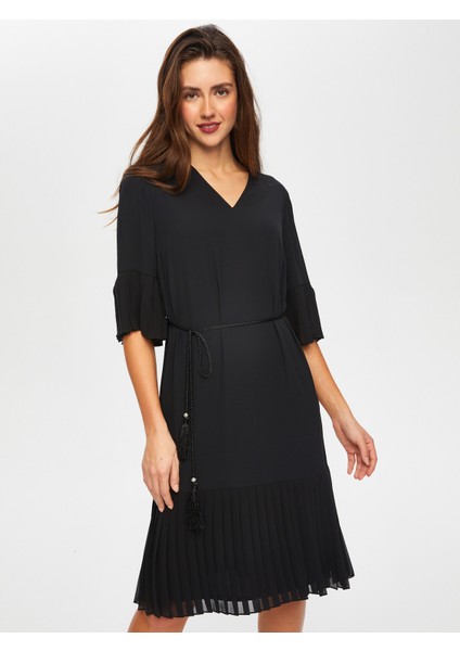 Pilise Dantel Garnili V Yaka Abiye Elbise 018 fırsatları