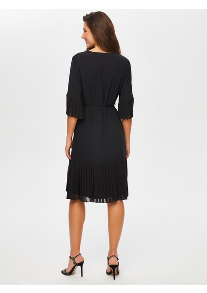 Pilise Dantel Garnili V Yaka Abiye Elbise 018 indirimleri