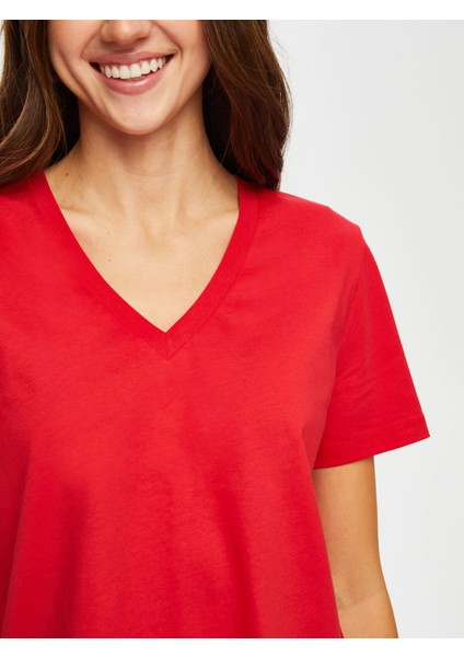 Pamuk V Yaka T-Shirt 007 fırsatları