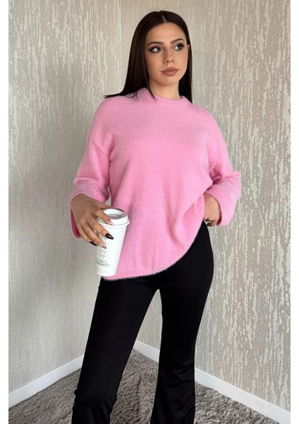 Bisiklet Yaka Kadın Sakallı Triko Kazak