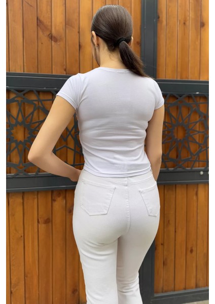 Kadın Bisiklet Yaka T-Shirt