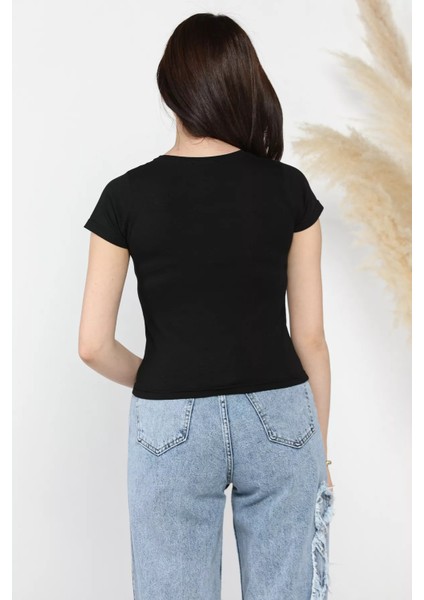 Kadın Bisiklet Yaka T-Shirt