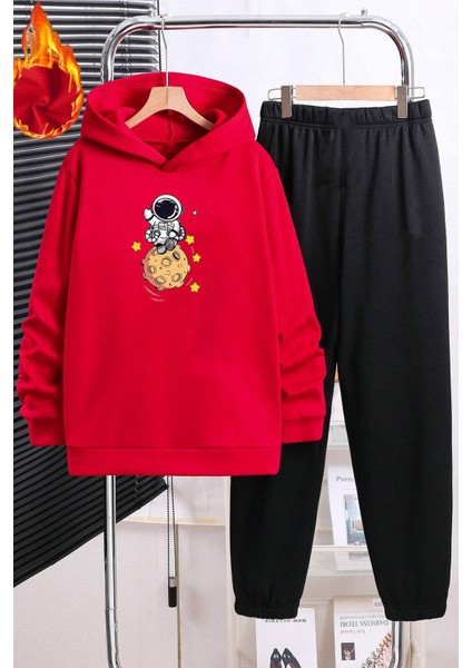 Uygun Tarz Galaksi Astronot Baskılı Çocuk Rahat Eşofman Takımı