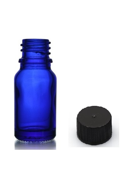 20 ml Mavi Şişe Düz Kapaklı, 24 Adet, Cam Şişe, Kozmetik Şişesi