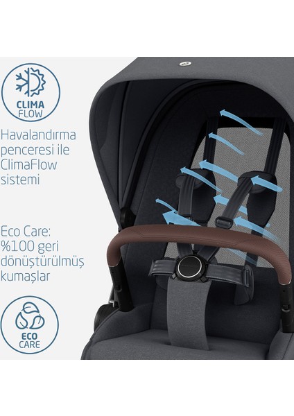 Maxi- Cosi Fame- Pebble 360 Pro Portbebeli LED Işıklı Entegre Telefon Şarj Üniteli Premium Bebek Arabası Twillic Graphite