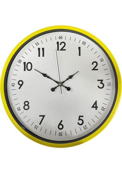 36 cm Sarı Çerçeveli Duvar Saati